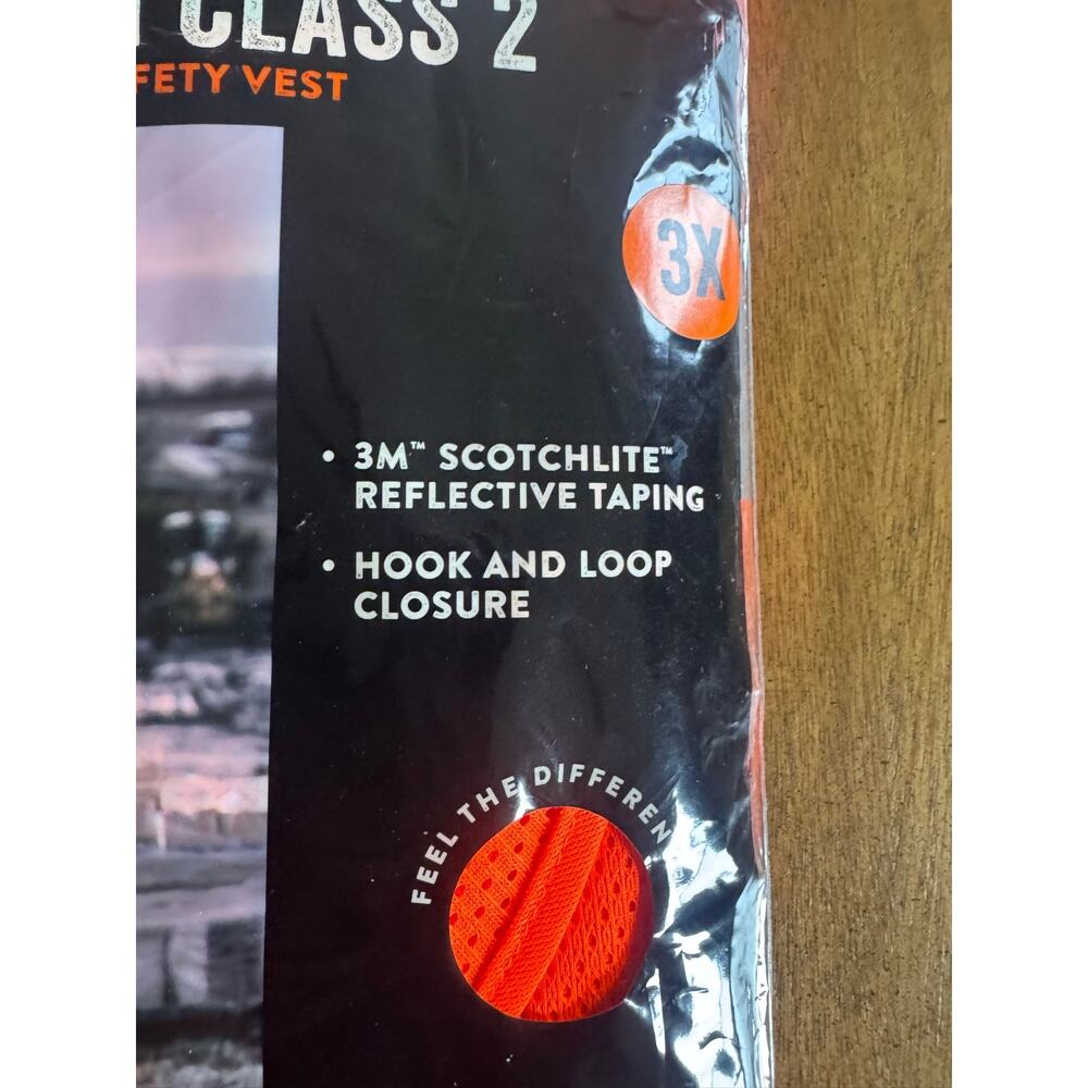 NWT Walls ANSI Class 2 Safety Vest 3XL Orange Hi Vis Reflective Mesh - Picture 5 of 10
